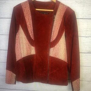 Elegant Red and Cream Women's Jacket